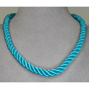 Heidi Daus Turquoise Blue Rope Necklace With Gold-Tone Clasp